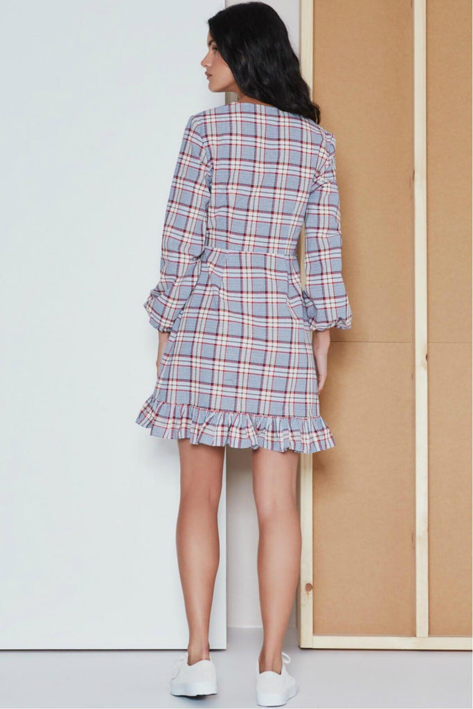 Phonic Tartan Wrap Dress - The Fifth Label