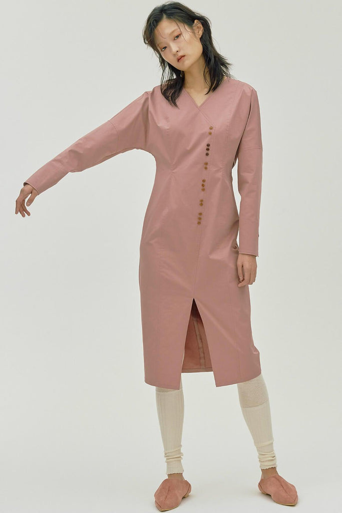 Two Three Button Dress Pink - Wnderkammer